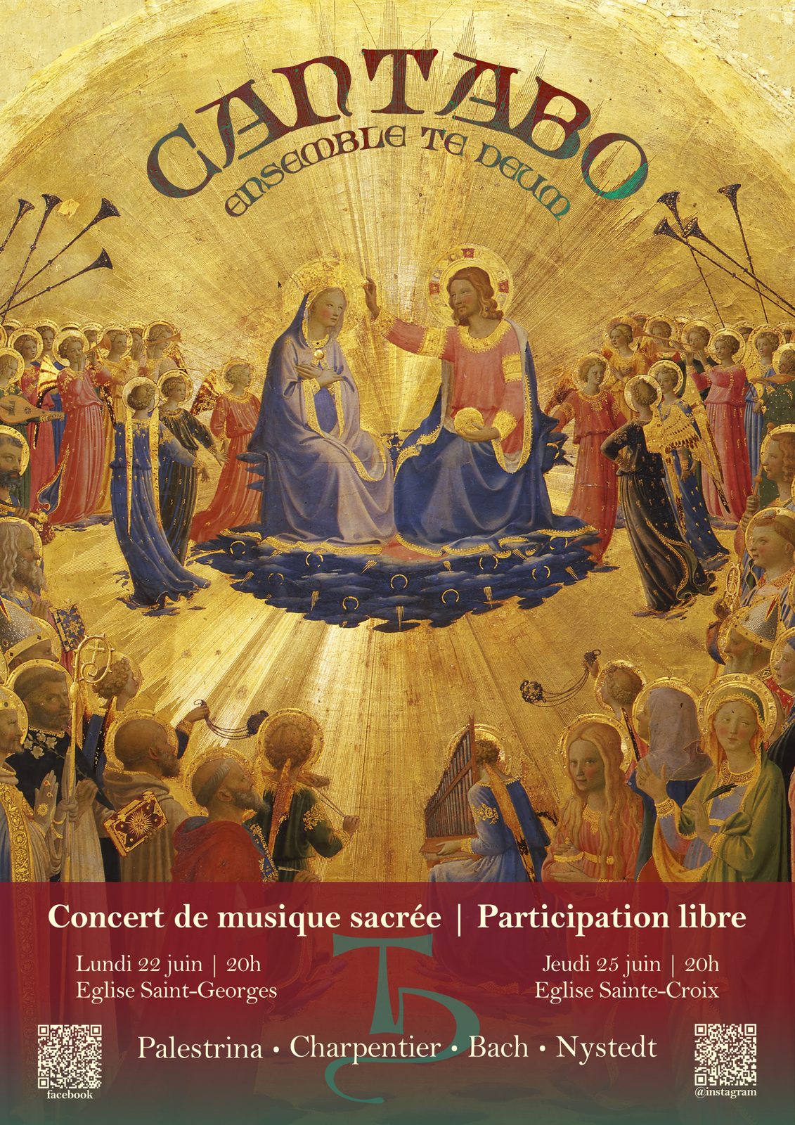Affiche du concert Cantabo Domino de l'Ensemble Te Deum